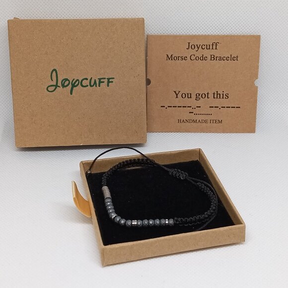 NWT Joycuff Morse Code Handmade "You Got This" Unisex Adjustable Bracelet #15 - Picture 2 of 16